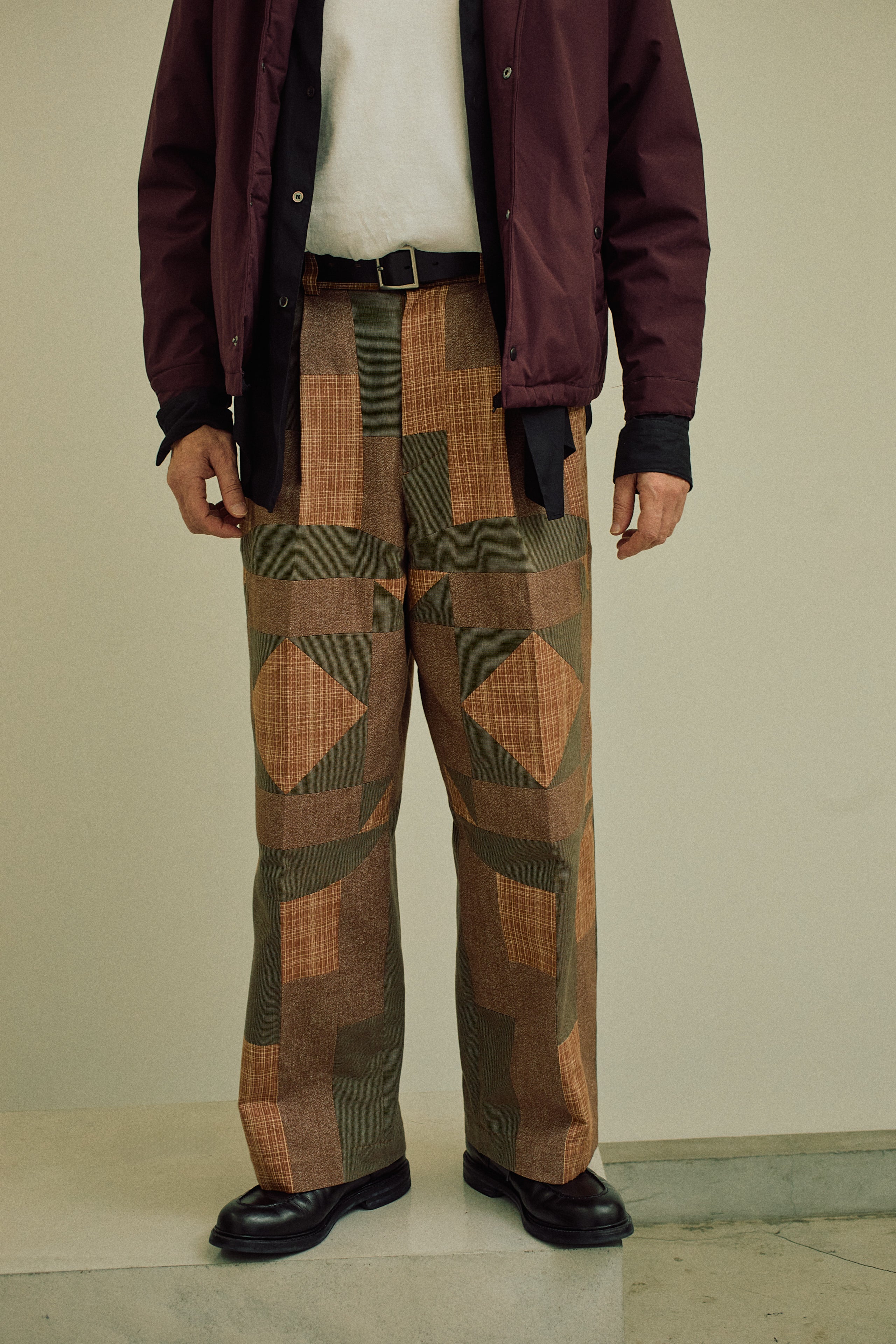Wide tcuk pants 008 Brown
