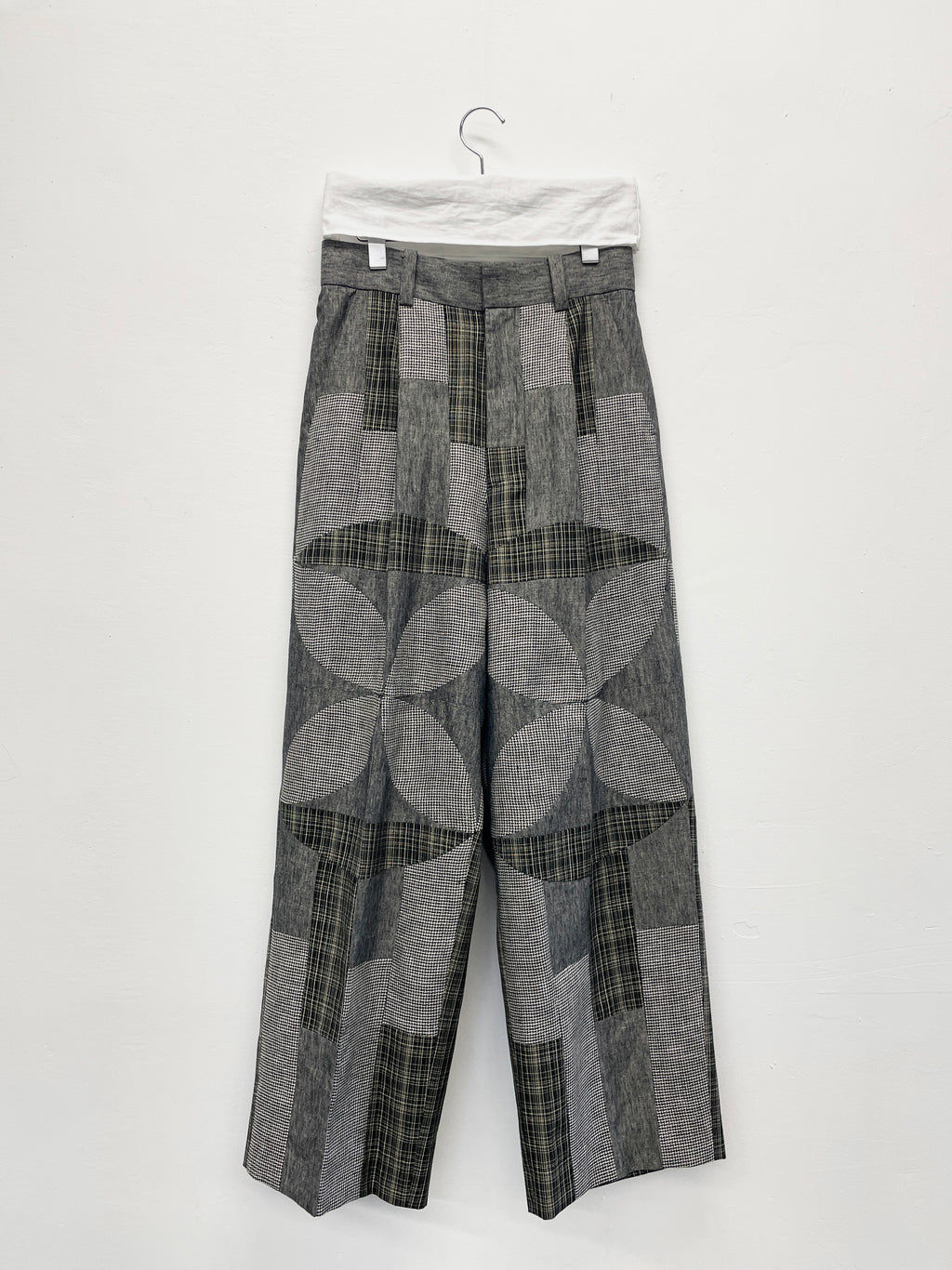 Wide tuck pants 001 gray