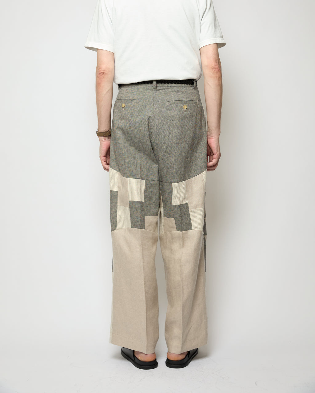 Wide tuck pants 007 Beige
