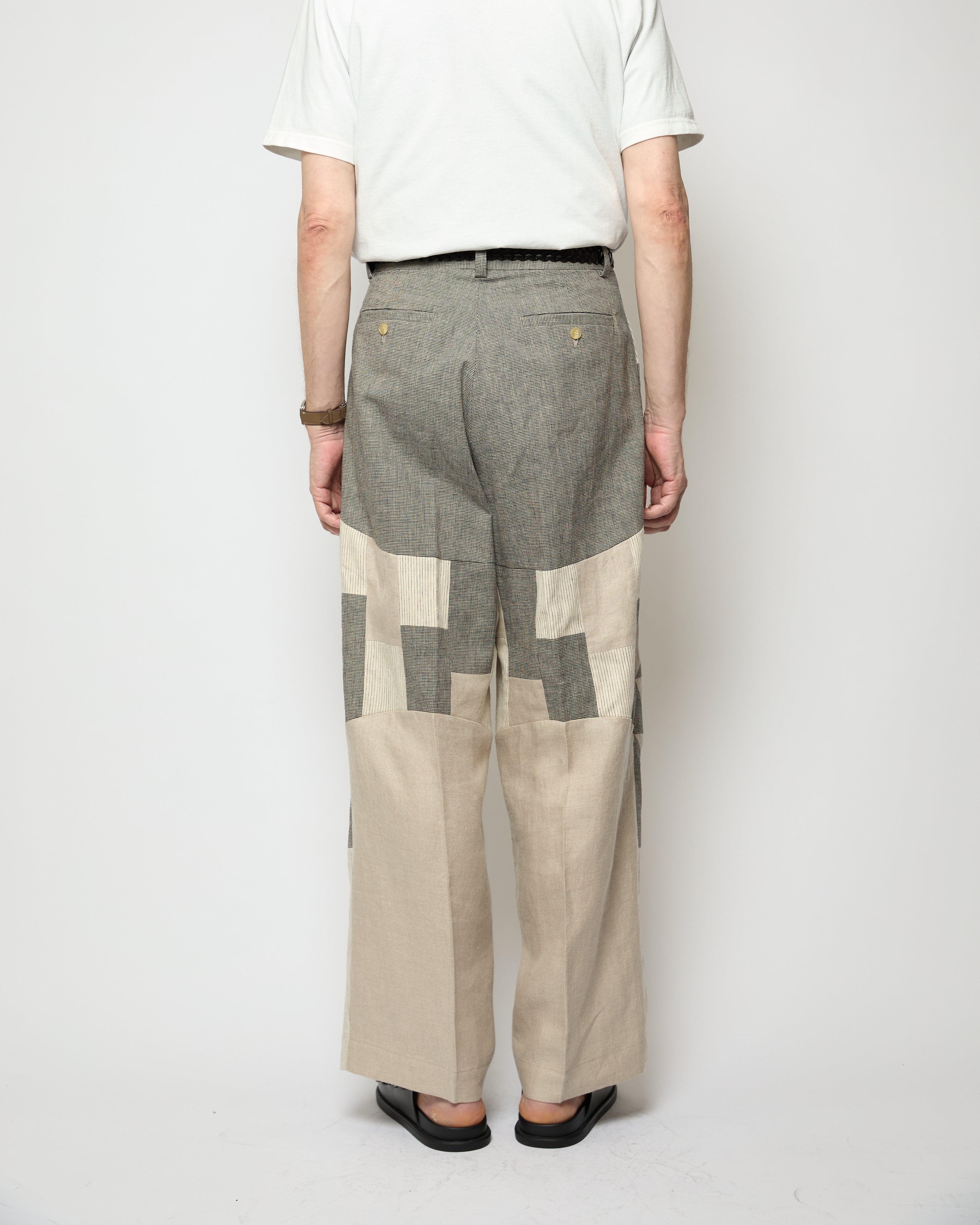 Wide tuck pants 007 Beige